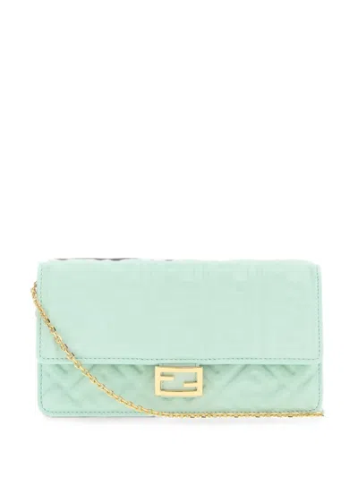Fendi Baguette Ff Shoulder Bag In Green