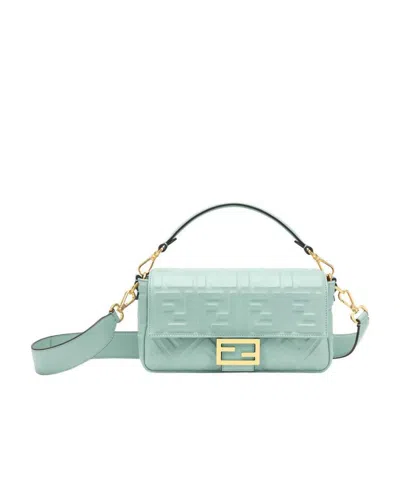 Fendi Baguette Ff Shoulder Bag In Green