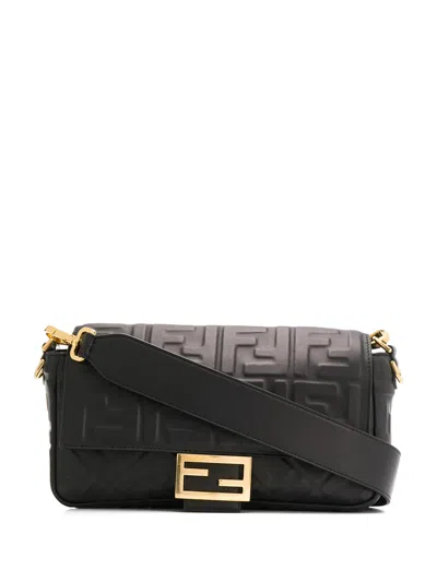 Fendi Baguette Ff Tote In Black