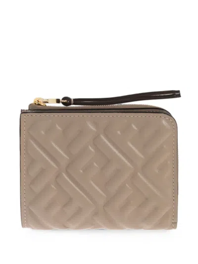 Fendi Baguette Ff-embossed Leather Wallet In Brown