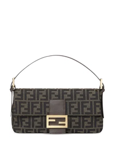 Fendi Baguette 26424 Jacquard Mini Bag In Blue