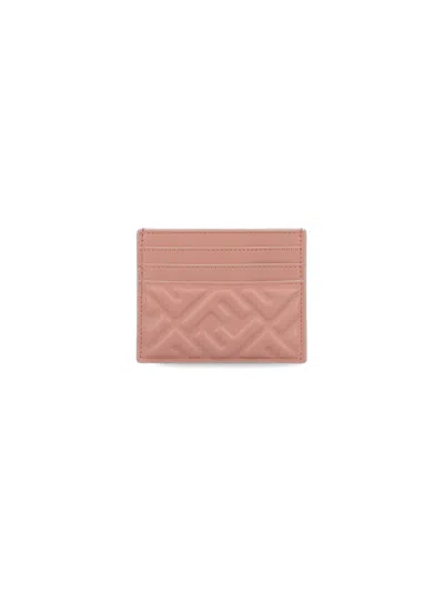 Fendi 'baguette' Flat Card Holder In Pink