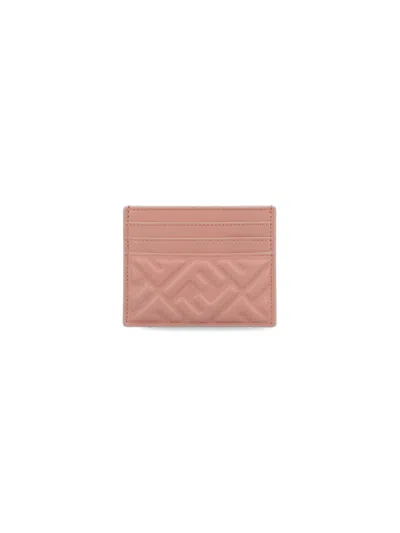Fendi Baguette Flat Card Holder In Pink