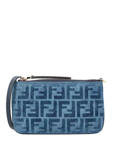 Fendi Baguette Flat Tote Bag In Blue