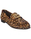 Fendi Women Brown Loafers With Ff Plaque And Leopard Motif In Brushed Leather Woman In Brown