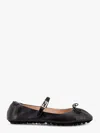 Fendi Black Nappa Leather Baguette Ballet Flats
