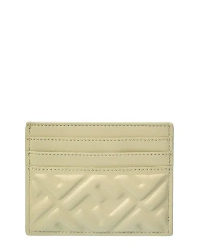 Fendi Baguette Leather Card Holder In Green