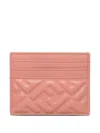 Fendi Baguette Leather Card Holder In Pink