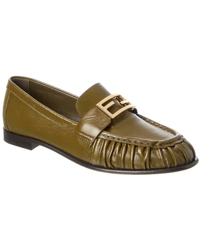 Fendi Baguette Leather Loafer In Brown