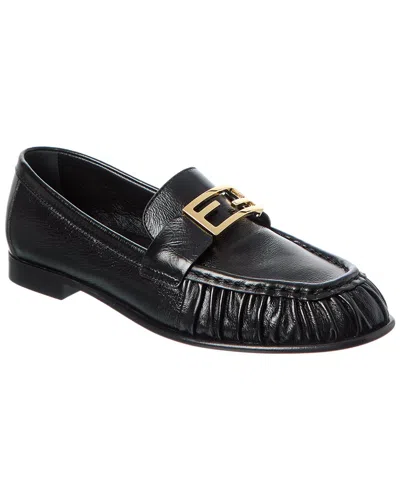 Fendi Baguette Leather Loafer In Black
