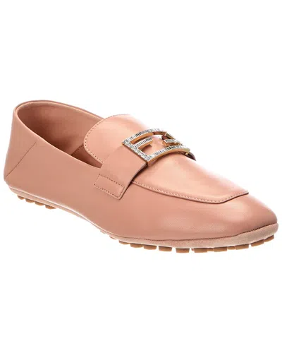 Fendi Baguette Leather Loafer In Pink