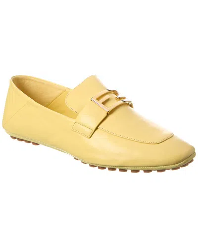 Fendi Baguette Leather Loafer In Yellow