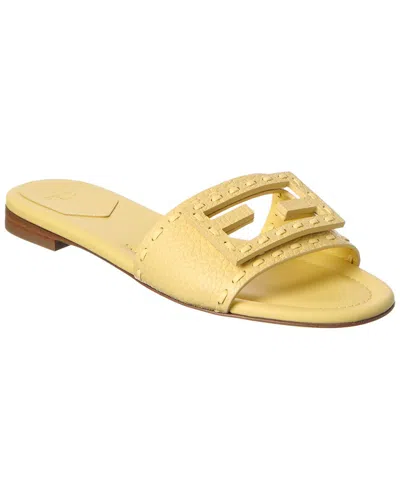 Fendi Leather Slip-on Mules With Baguette-style Strap In Multi