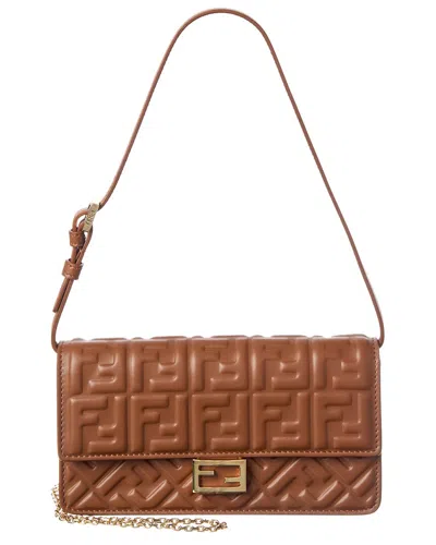 Fendi Baguette Leather Shoulder Bag In Pattern