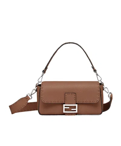 Fendi Brown Selleria Bag With 612 Hand-sewn Topstitches