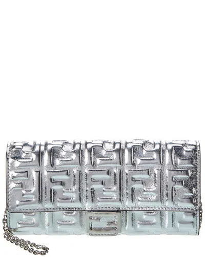 Fendi Dnu Inv  Baguette Leather Wallet On Chain