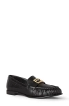 Fendi Nappa Leather Baguette Loafers Fringe Detail In Black