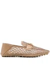Fendi Laser-cut Leather Loafers