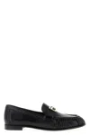 Fendi Nappa Leather Baguette Loafers Fringe Detail In Black
