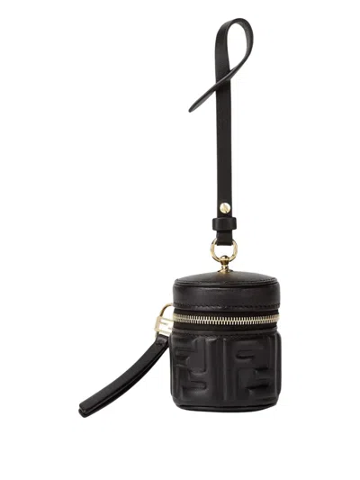 Fendi Baguette Logo-embossed Charm In Black