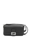 Fendi Baguette Macro-stitch Messenger Bag In Black