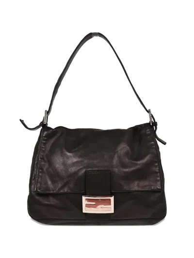 Pre-owned Fendi Baguette Mamma Handbag In Black
