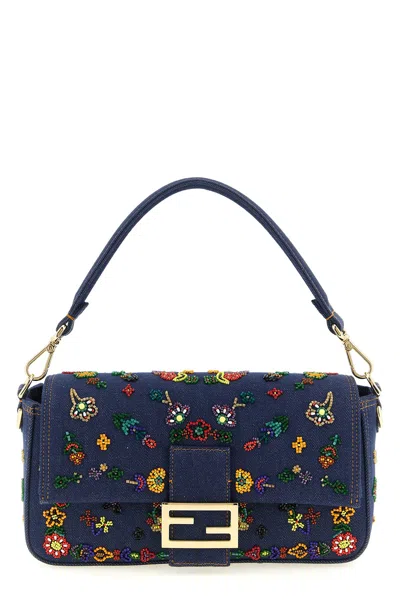 Fendi 'baguette' Medium Shoulder Bag In Blue