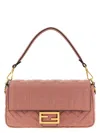 Fendi Continental With Chain Baguette Leather Crossbody Bag In Pink