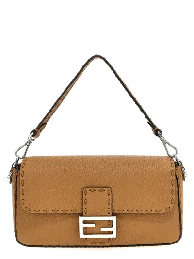Fendi Baguette Medium Shoulder Bag In Sand