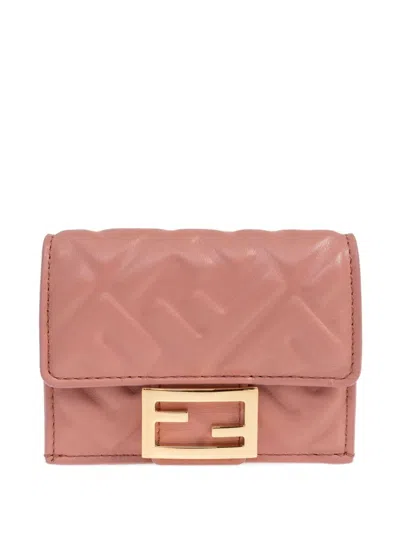 FENDI FENDI BAGUETTE MICRO LEATHER WALLET