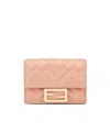 Fendi Baguette Micro Three-fold Wallet In Nude