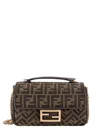 Fendi Baguette Chain Midi Shoulder Bag In Brown