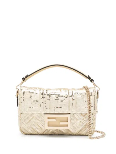 Fendi Baguette Mini Bag In Silver