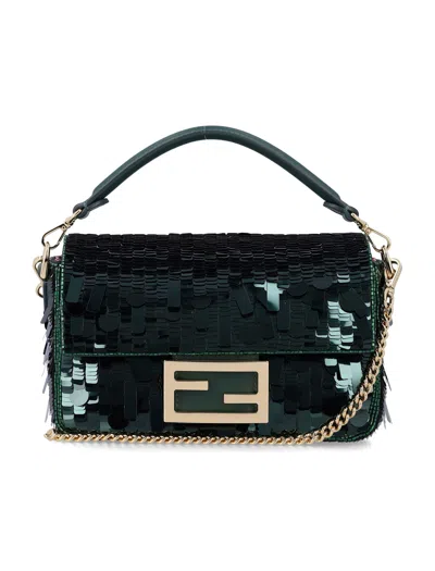 Fendi Baguette® Mini Bag With Green Sequins