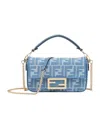 Fendi Baguette Continental With Chain In Blue