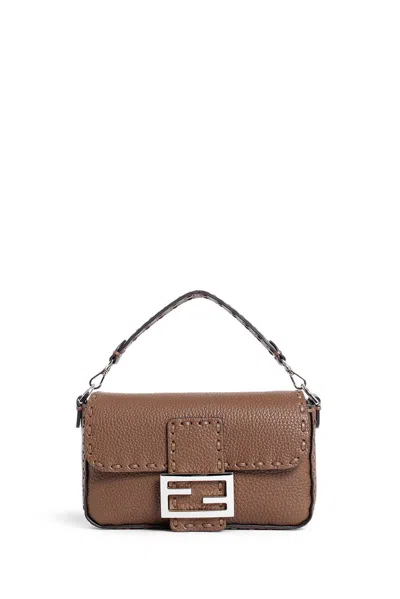 Fendi Baguette Mini Shoulder Bag In Brown