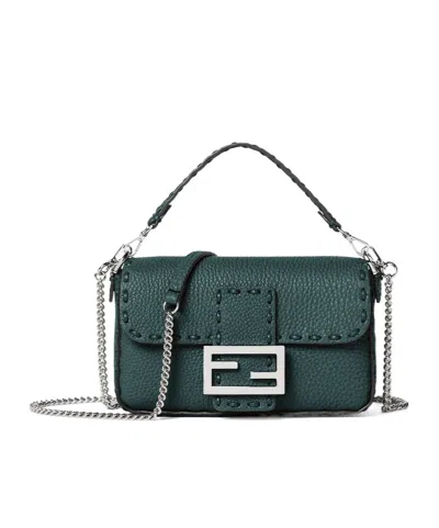 Fendi Baguette Mini Shoulder Bag In Green
