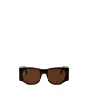 Fendi Baguette Monogram-print Sunglasses In Brown