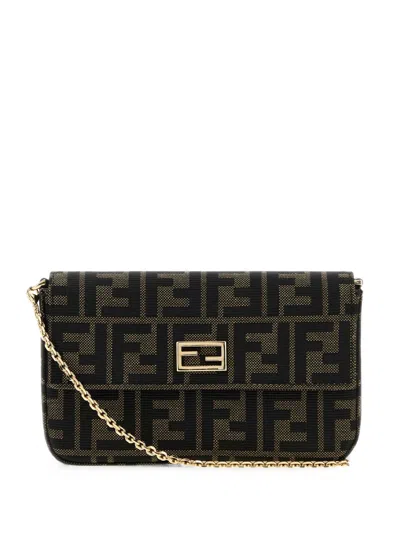 Fendi Baguette Motif Mini Clutch Bag In Tabacomoro