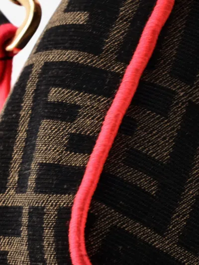 Pre-owned Fendi Baguette Nm Bag Zucca Canvas Medium Shoulder Bag In Brown