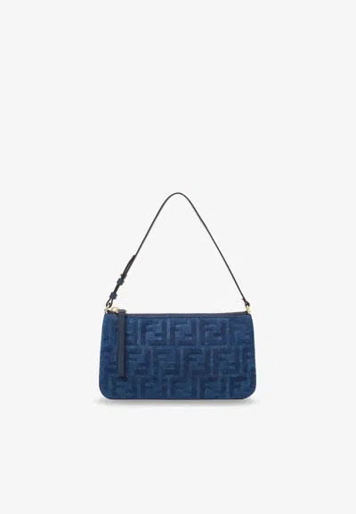 Fendi Baguette Pouch Bag In Blue