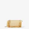 Fendi Jacquard Fabric Pouch With Chain And Raffia Ff In Gold