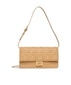 Fendi Light Brown Nappa Leather Wallet With Ff Motif In Nude