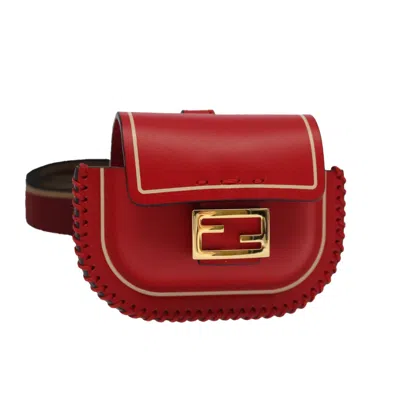 Pre-owned Fendi Baguette Red Leather Wallet  ()