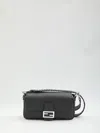 Fendi Baguette Macro-stitch Messenger Bag In Black