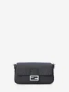Fendi Baguette Macro-stitch Messenger Bag In Gray