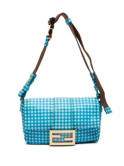 Pre-owned Fendi Baguette Shoulder Bag In Blue