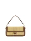 Fendi Baguette Shoulder Bag In Naturale+gianduia+os