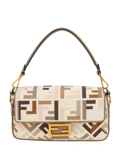 Pre-owned Fendi Baguette Shoulder Bag In Neutral