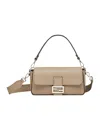 Fendi Dove Grey Selleria Bag With 612 Hand-sewn Topstitches In Nude